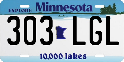 MN license plate 303LGL