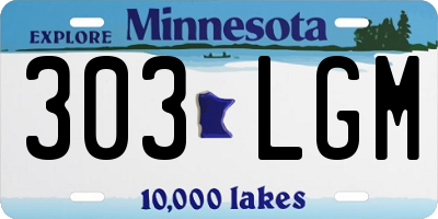MN license plate 303LGM