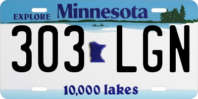 MN license plate 303LGN