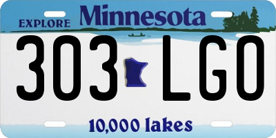 MN license plate 303LGO