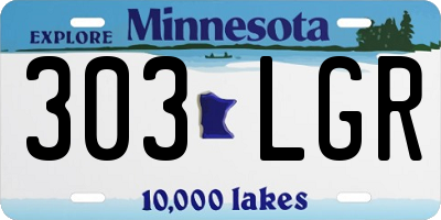 MN license plate 303LGR