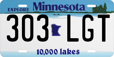 MN license plate 303LGT