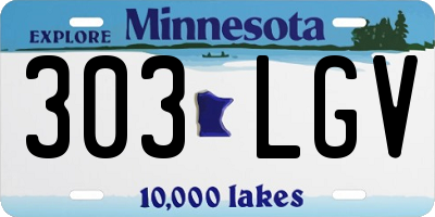MN license plate 303LGV