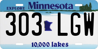 MN license plate 303LGW