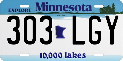 MN license plate 303LGY