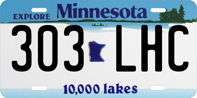 MN license plate 303LHC