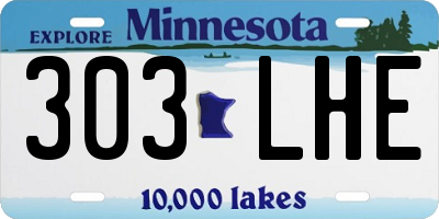 MN license plate 303LHE
