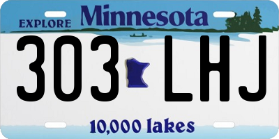 MN license plate 303LHJ