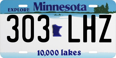 MN license plate 303LHZ