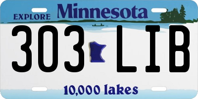 MN license plate 303LIB