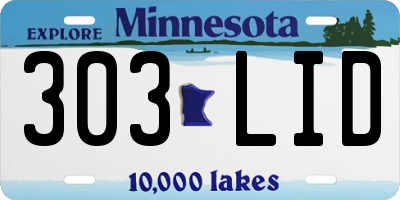 MN license plate 303LID