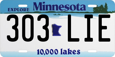MN license plate 303LIE