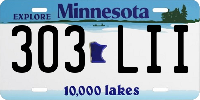MN license plate 303LII