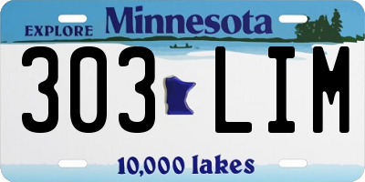 MN license plate 303LIM