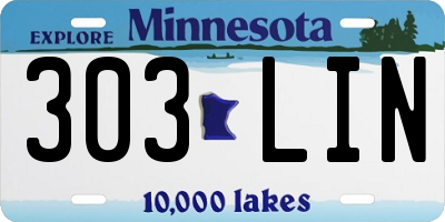 MN license plate 303LIN