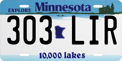 MN license plate 303LIR