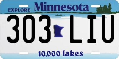 MN license plate 303LIU