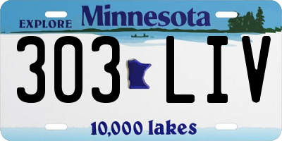MN license plate 303LIV