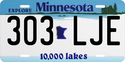 MN license plate 303LJE