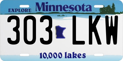 MN license plate 303LKW