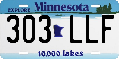 MN license plate 303LLF
