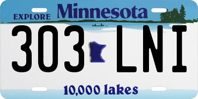 MN license plate 303LNI