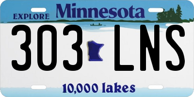 MN license plate 303LNS