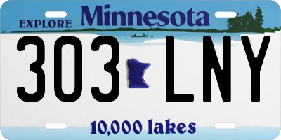 MN license plate 303LNY