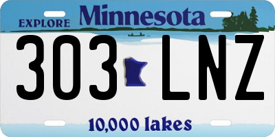 MN license plate 303LNZ