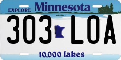 MN license plate 303LOA