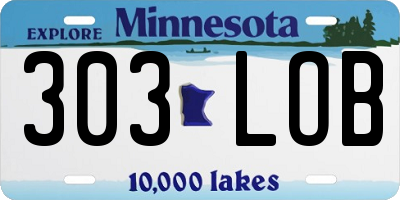 MN license plate 303LOB