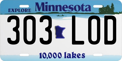 MN license plate 303LOD