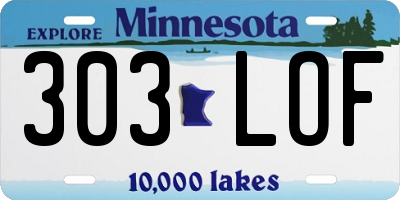 MN license plate 303LOF