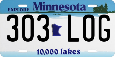 MN license plate 303LOG