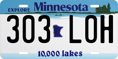 MN license plate 303LOH