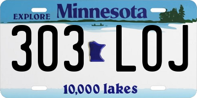 MN license plate 303LOJ