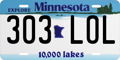 MN license plate 303LOL
