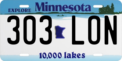 MN license plate 303LON