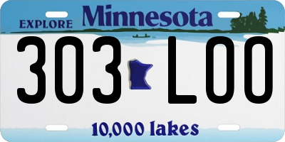 MN license plate 303LOO