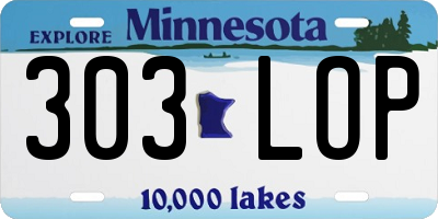 MN license plate 303LOP