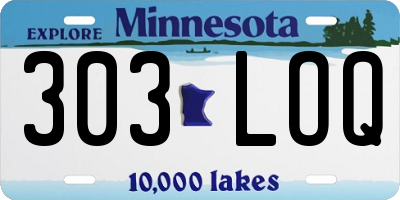 MN license plate 303LOQ