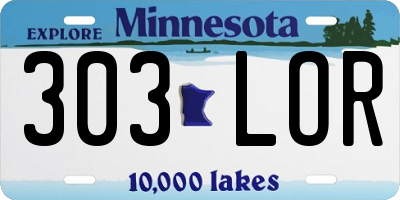 MN license plate 303LOR