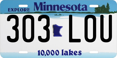 MN license plate 303LOU