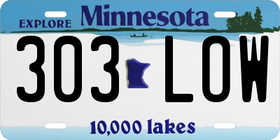 MN license plate 303LOW
