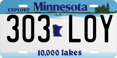 MN license plate 303LOY