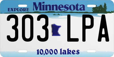 MN license plate 303LPA