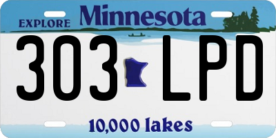 MN license plate 303LPD