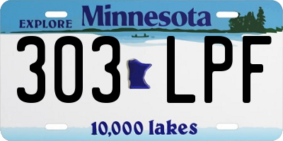 MN license plate 303LPF