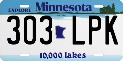 MN license plate 303LPK