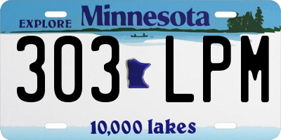 MN license plate 303LPM